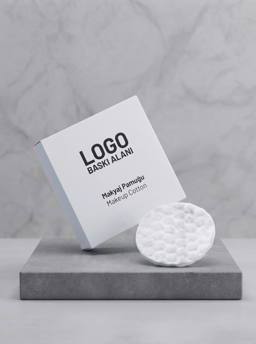 Logo Baskılı Kutulu Makyaj Pamuğu